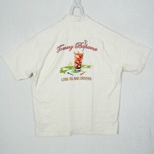 Tommy Bahama Long Island Drivers Silk Camp Shirt XL Cream Limited Edition T34412
